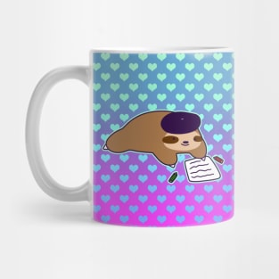 Ombre Hearts Beatnik Sloth Mug